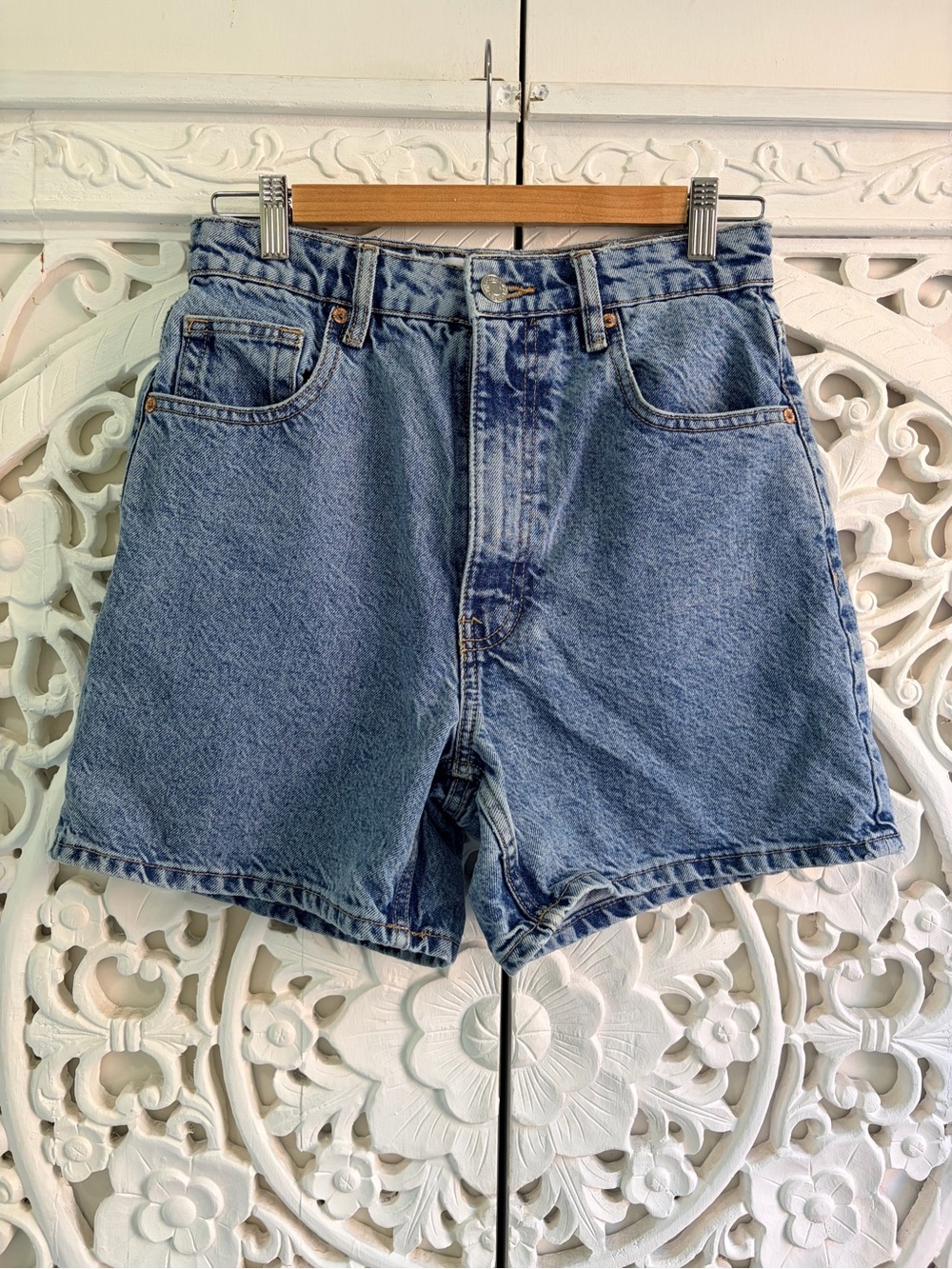 Zara Light Blue High-Waist Denim Jean Shorts